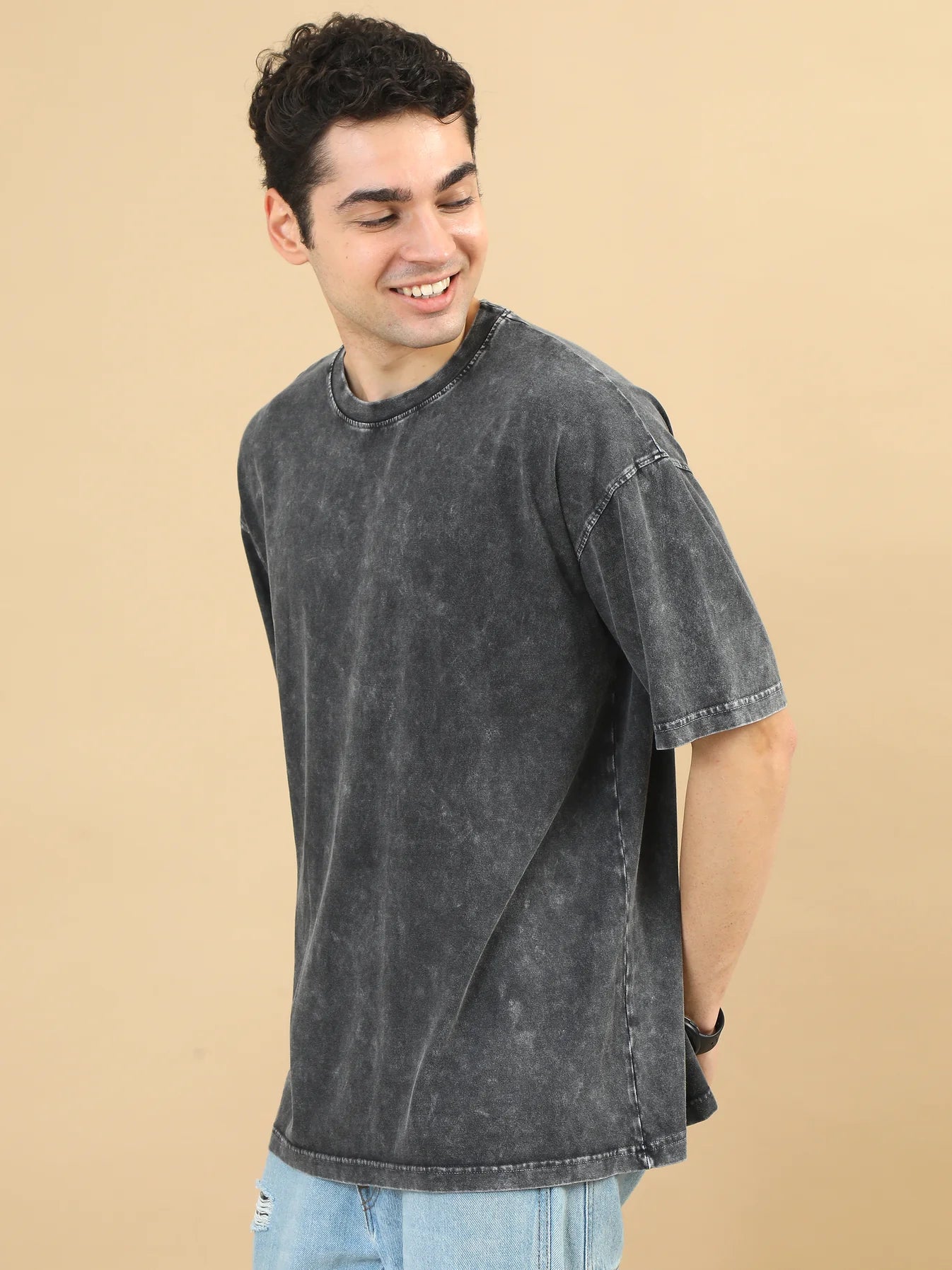 Acid Wash Oversized T-Shirt | Black β Premium Streetwear Essential