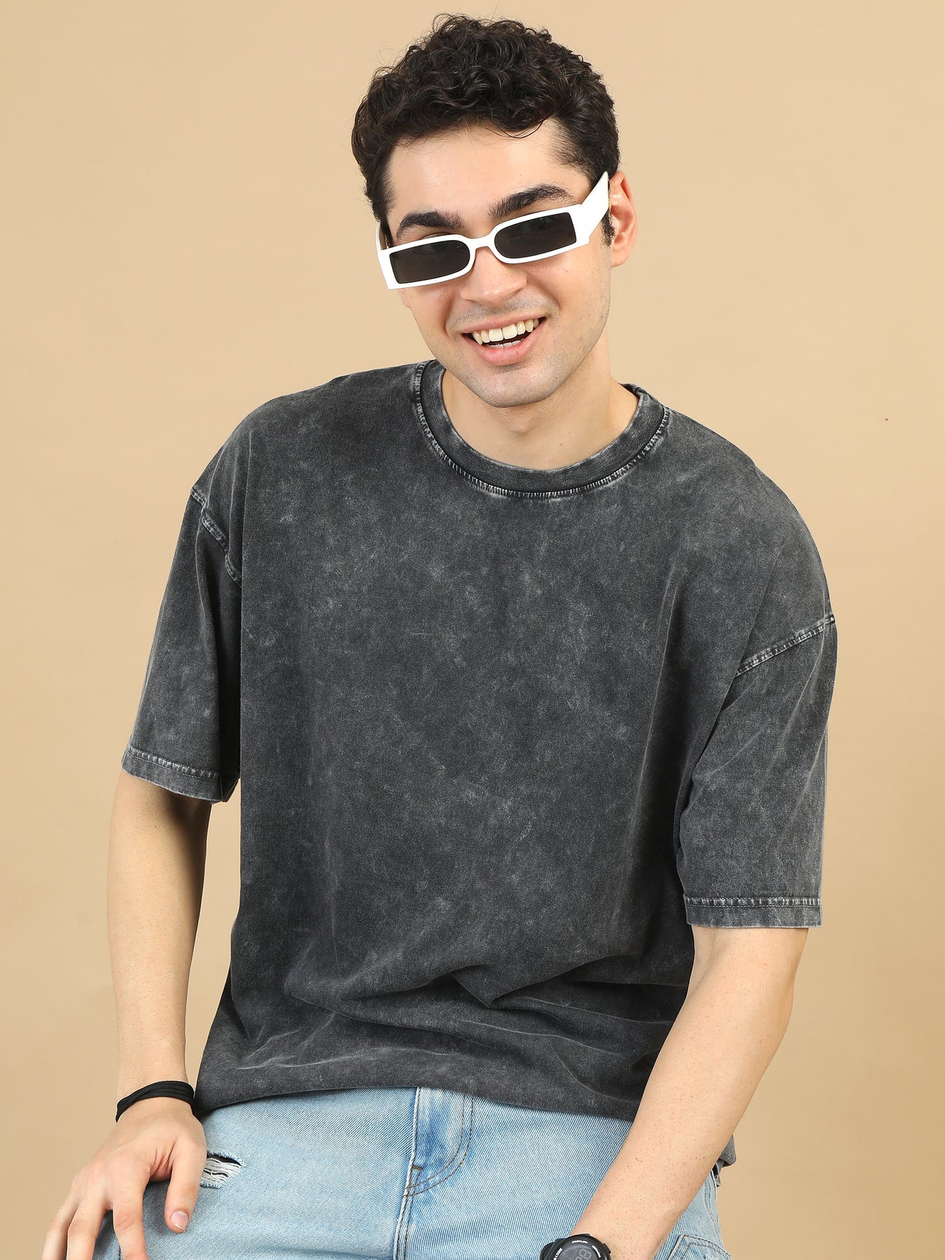 Acid Wash Oversized T-Shirt | Black β Premium Streetwear Essential