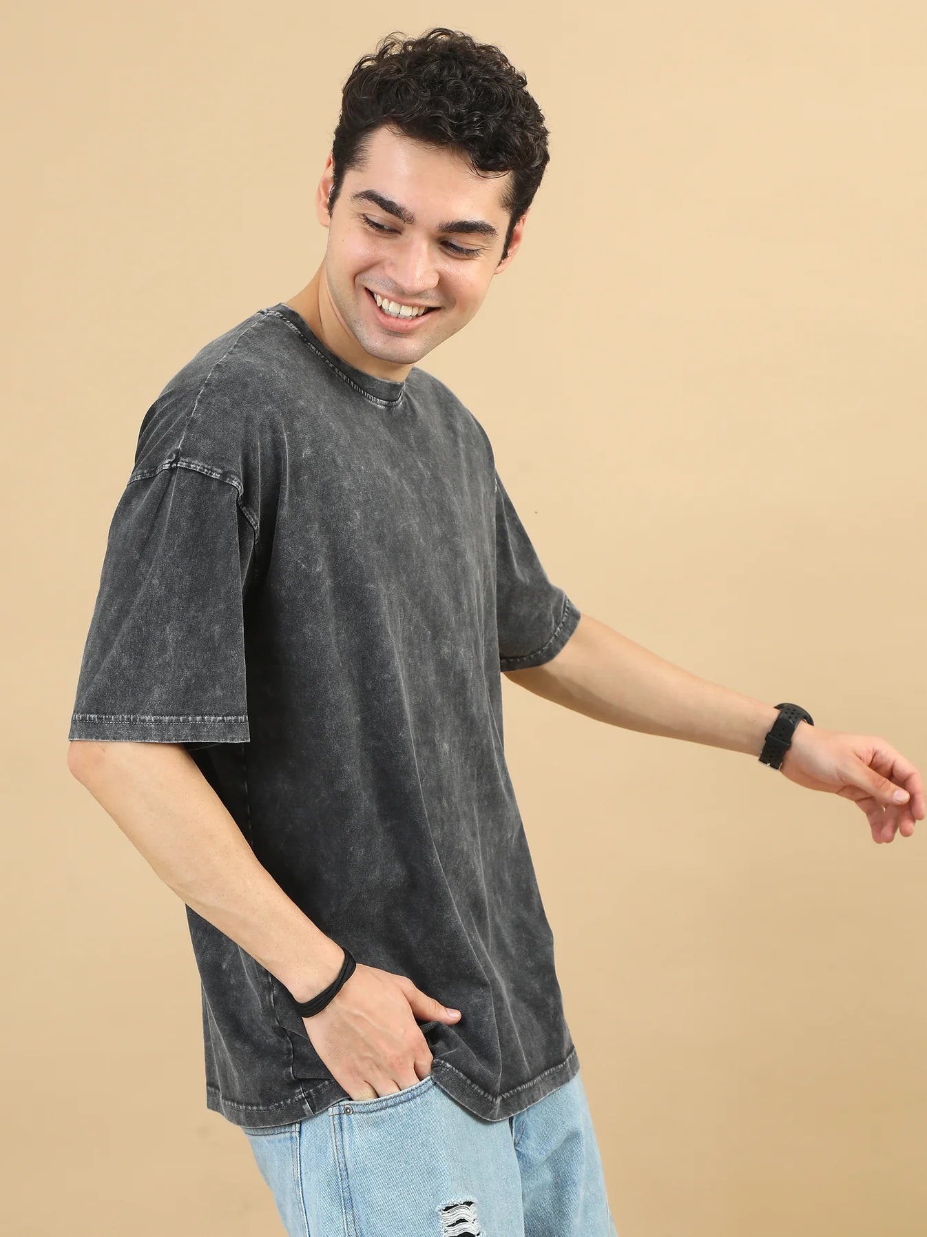 Acid Wash Oversized T-Shirt | Black β Premium Streetwear Essential
