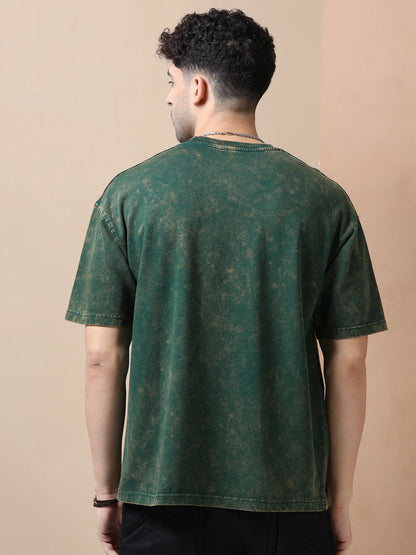 Acid Washed Oversized T-Shirt | Bottle Green – Premium Streetwear Essential