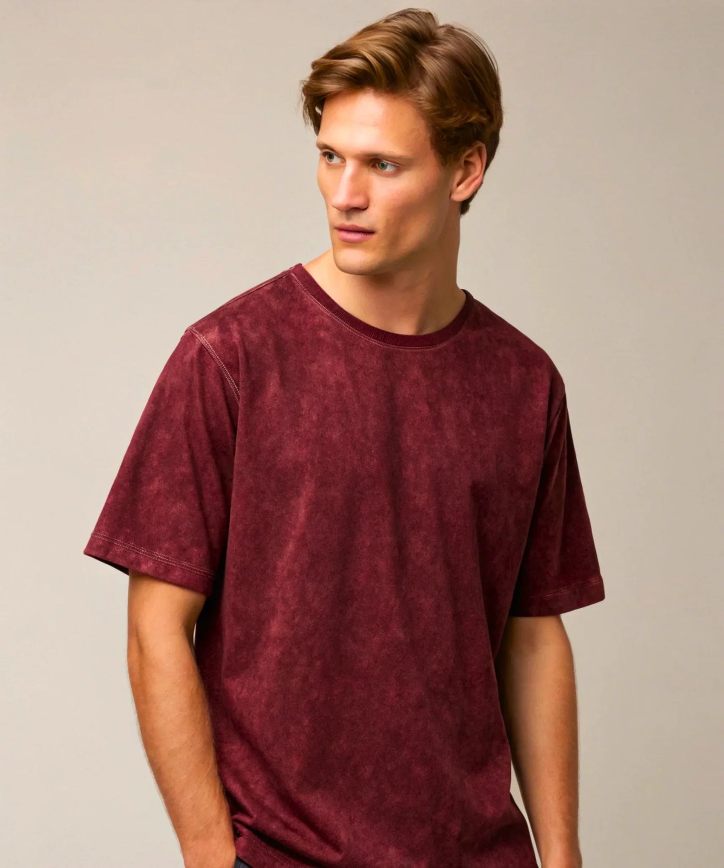 Acid Wash Oversized T-Shirt | Maroon – Premium Streetwear Essential