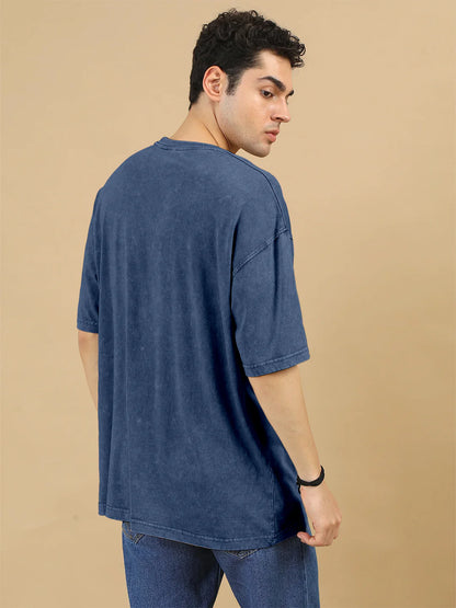 Acid Wash Oversized T-Shirt | Navy Blue – Premium Streetwear Essential