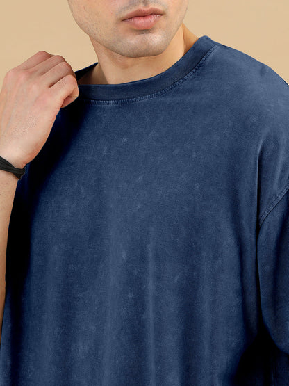 Acid Wash Oversized T-Shirt | Navy Blue – Premium Streetwear Essential