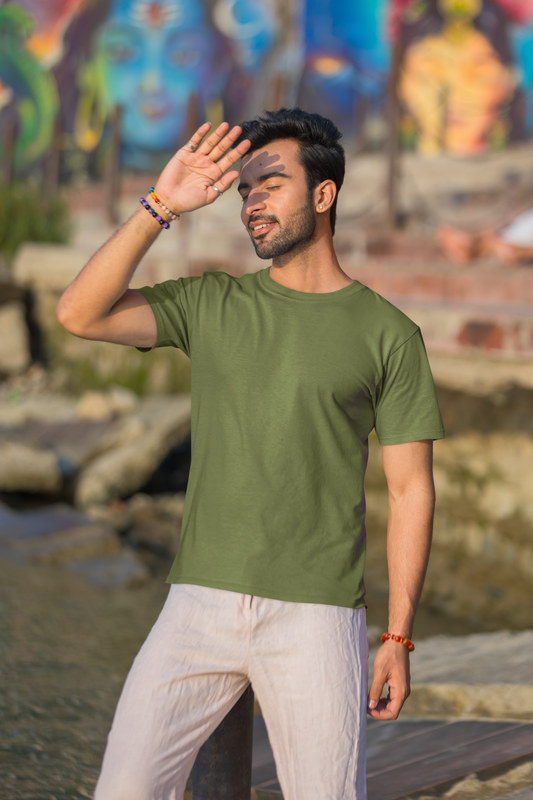 Essential Basics Crew T-Shirt | Olive Green UC21