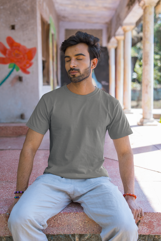 Essential Basics Crew T-Shirt | Charcoal Melange UC21